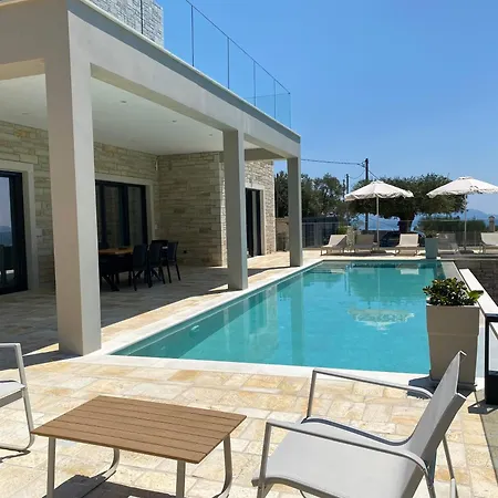 Spileo - Sea & Mountain View, Nisaki Corfu Villa *
